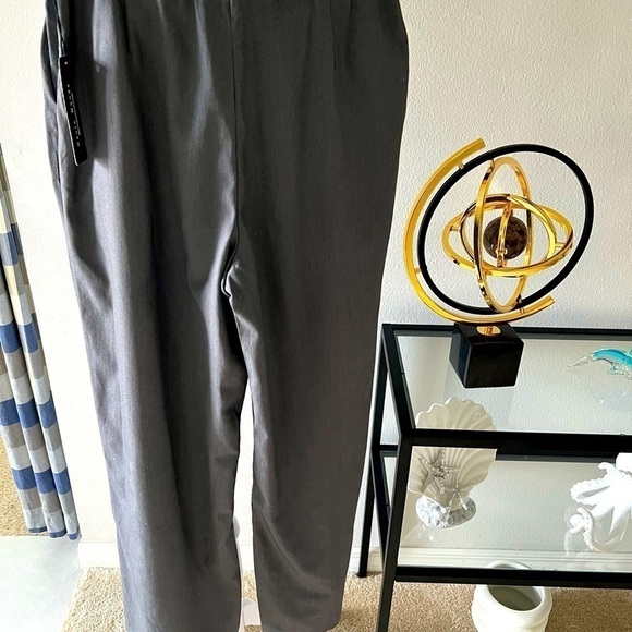 Haute Monde: Women’s Cute Grey with White tie front high waisted slacks, Size M - Picture 3 of 13